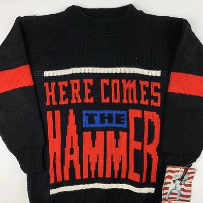 VTG 90s MC Hammer Here Comes The Hammer Sweater Adult Small Rap Hip Hop NWT - Image 1 of 4