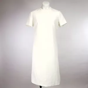 Vintage Women's Handmade White Short Sleeved Dress - Picture 1 of 5