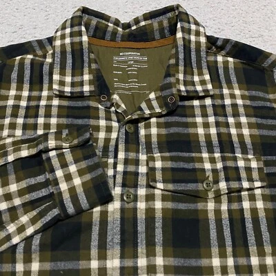 Мужская большая рубашка REI многоцветная клетчатая фланелевая с длинным рукавом на пуговицах спереди для улицы - Изображение 1 из 4