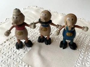 Antique 1920s Walt Disney Three Little Pigs Wooden Figurines, Complete Set - Picture 1 of 10