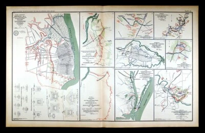 Civil War Map Mobile Alabama Wilmington Cape Fear Franklin Columbia Battles TN - Image 1 of 4