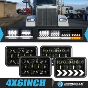 4x6" LED Headlights Hi/Lo & Turn Signal Lamp For Western Star 4900 1981-2002 - Picture 1 of 12