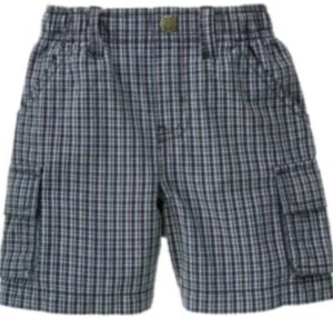NWT 18-24 mos Gymboree “EASTERN SEABOARD” Cotton Navy Blue CHECKED CARGO SHORTS - Picture 1 of 1
