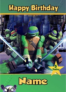 Schildkröten TMNT - Personalisierte Geburtstagskarte Sohn Enkel Bruder Junge Kinder - Bild 1 von 1