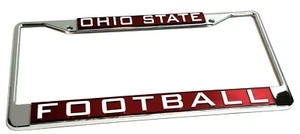 Ohio State Buckeyes Acrylic Laser Chrome License Plate Frame Football Ship Now - Picture 1 of 4