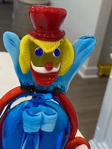 Statuetta Vintage MURANO Vetro Soffiato a Mano Arte Clown Made in Italy Circhi 10 pollici - Foto 1 di 17