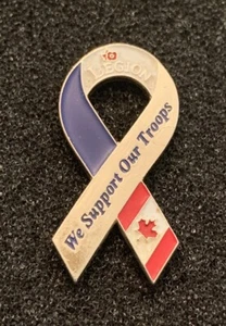 Royal Canadian Legion We Support Our Troops Ribbon War Veterans Lapel Pin - SPA - Bild 1 von 3