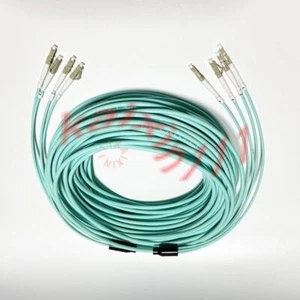 50m LC-LC MM 4 Strand Armored 10G OM3 Fiber Cable Fiber Optic Jumper Patch Cord - Afbeelding 1 van 8