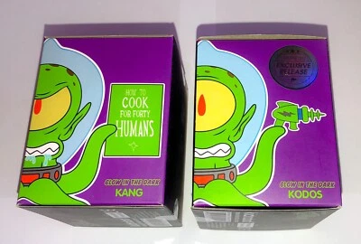 KIDROBOT The Simpsons ALIENS Kang Kodos GLOW IN DARK Figures Limited Exclusive - Image 1 of 4