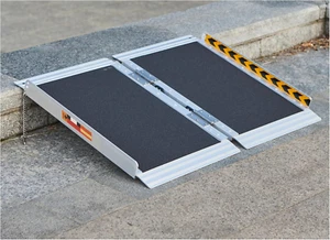 FACHNUO 2 Feet Portable Wheelchair Ramp, Non-Skid Aluminum Handicap Ramps with H - Picture 1 of 12