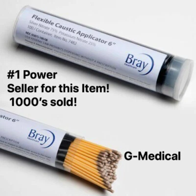 BRAY 20 Silver Nitrate Sticks 6" Caustic individual sticks, Double Dipped - EXP 2030