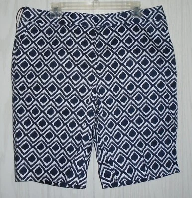 Pantalones Cortos Jones New York Elastizados Para Mujer 14 Bermudas Francés Azul Marino y Blanco Nuevos con Etiquetas Foto 1 de 4