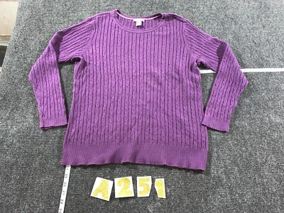 SUÉTER MUJER LAURA SCOTT TEJIDO CABLE MORADO TALLA XL 16-18 JERSEY MANGA LARGA Foto 1 de 4