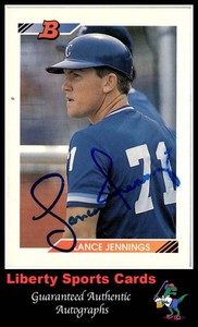1992 Bowman Lance Jennings #633 Authentic Autographed Card Kansas City Royals