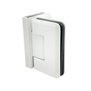 Premier Series Glass To Glass Mount Shower Door Hinge 90 Degree Gloss White - Picture 1 of 4