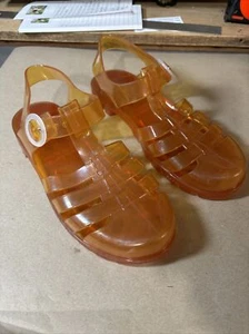 American Apparel Orange Amber Classic Jelly Heel Slingback Sandals Womens 10 - Picture 1 of 6