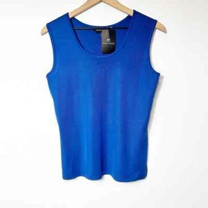 MING WANG RIVIERA BLAU KLEINE ÄRMELLOSE DAMENBLUSE BRANDNEU MIT ETIKETT - Bild 1 von 4