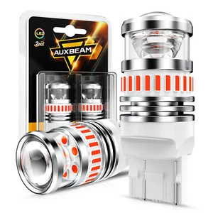 AUXBEAM 7443 3030-SMD LED Brake Stop Tail Light Bulbs Red Replace Halogen Bulbs - Picture 1 of 12
