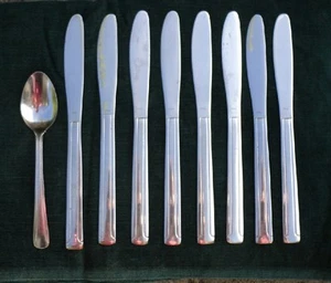 9 STÜCK DELCO EDELSTAHL DEO6 ACHT 8 ZOLL ABENDESSEN MESSER EIN 6 ZOLL TEELÖFFEL - Bild 1 von 2