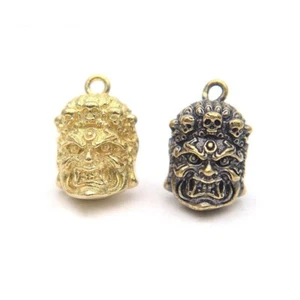 Beads Buddha Aryaacalanatha Head Brass Pendant Car Keychain Punk Skull Hanging - Bild 1 von 22