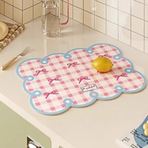 Rectangular Leather Placemat Water Absorbing Cup Coaster Kitchen Mat Household - Picture 1 of 12