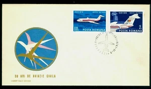 1970 Aviation,Civil aviation,Airplanes,BAC 1-11,Otopeni airport,Romania,2840,FDC - Picture 1 of 2