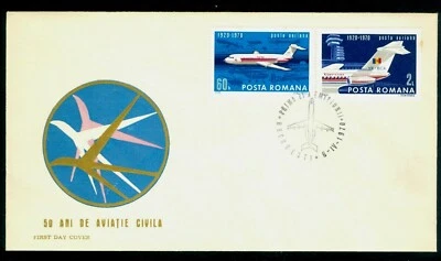1970 Aviation,Civil aviation,Airplanes,BAC 1-11,Otopeni airport,Romania,2840,FDC - Image 1 of 2