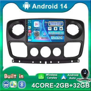 STEREO AUTO per Vauxhall Movano B Renault Master 3 ANDROID 14 NAVIGATORE SATELLITARE GPS 32GB - Foto 1 di 16