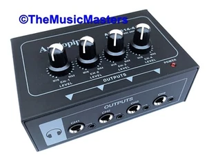 4 Channel HD Stereo HEADPHONE AMPLIFIER MIXER Audio Splitter Pro DJ Home Studio - Picture 1 of 10