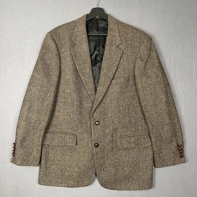 VTG Robert Stock Blazer Men 41R Brown Classic Tweed Wool Jacket Quiet Luxury - Image 1 of 4