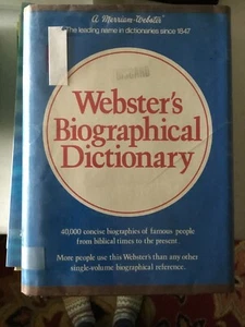 Webster's Biographical Dictionary ~ Hardcover 1971 LIBRARY EDITION - Bild 1 von 4