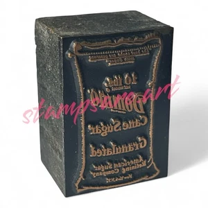 Vintage Druckpressenblock, Domino Zucker Werbung / Logo - Bild 1 von 3