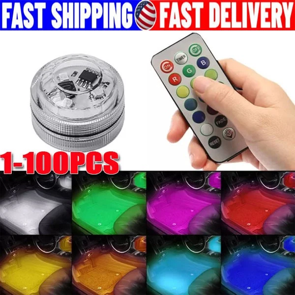 Luces LED Coloridas Accesorios Interior Coche Lámpara Atmósfera con Control Remoto Foto 1 de 4