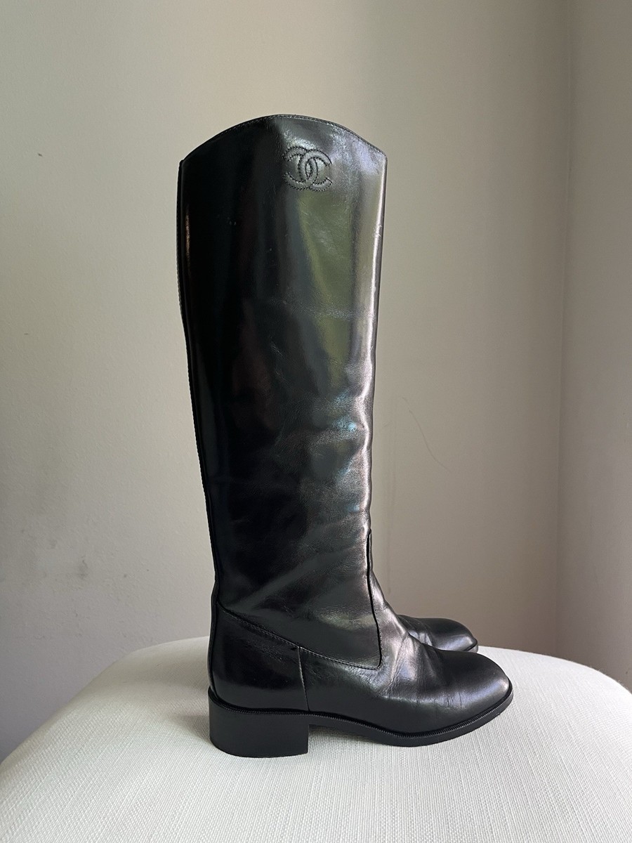 CHANEL Low (1-1.9 in) Heel Height Knee High Boots for Women CHANEL Low (1-1.9 in) Heel Height Knee High Boots for Women