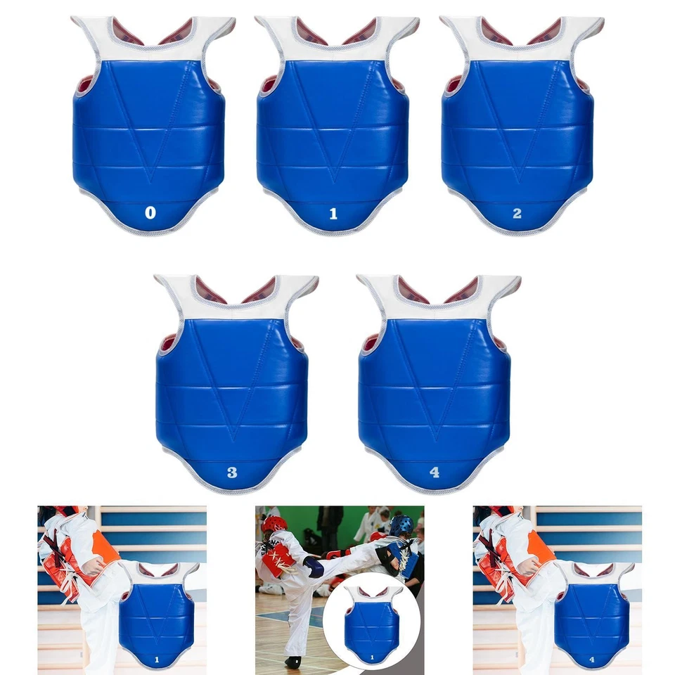 Karate Guard Chest Boxing Body Protector Reversible Mma Equipment Protection Pad - Image 1 of 1