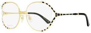 Gucci Oval Eyeglasses GG0596OA 001 Gold/Black 58mm 0596 - Picture 1 of 3
