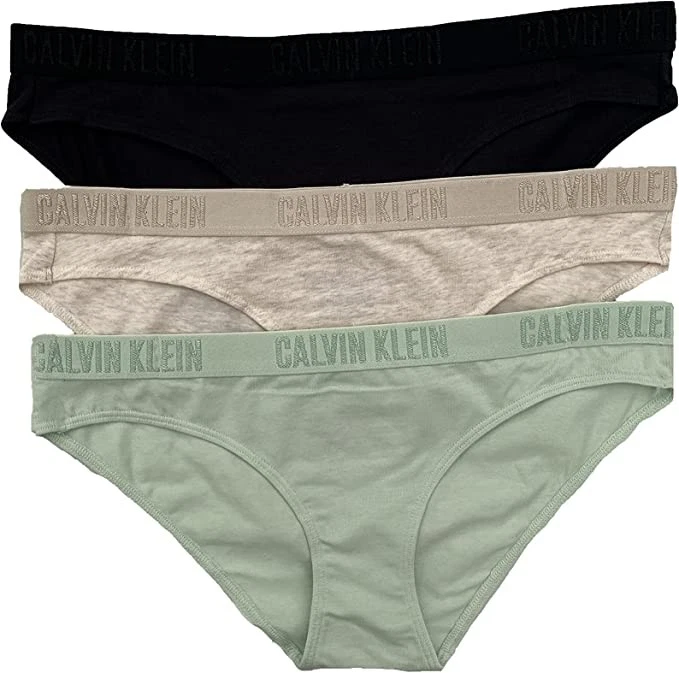 Paquete de 3 bragas de bikini de algodón monocromo Calvin Klein, negras (QP1999-331) G, M Foto 1 de 1