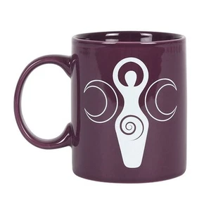 Lila Wicca Triple Monde Spirale Göttin Bone China Kaffeebecher Tasse 12 Unzen - Bild 1 von 1