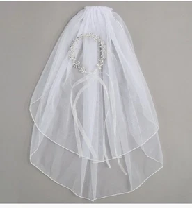 Lauren Marie Designs by Pierson Beaded Wrap with Veil (Girls) - Picture 1 of 8