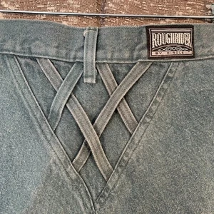 Pantalones de mezclilla vintage Roughrider tiro alto celosía bareback occidental para mujer 9/10 - Imagen 1 de 17