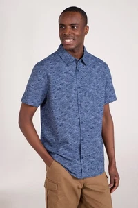 Mountain Warehouse Mens Preston Illustration Shirt Lightweight 100% Cotton Top - Picture 1 of 49