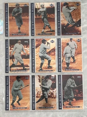 1995 Upper Deck Babe Ruth Béisbol Héroes Lámina #73-81 con Cabezal Foto 1 de 4