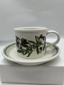 Vintage Portmeirion Becher Botanic Garden Kaffee / Teetasse + Untertasse Heartsease - Bild 1 von 8