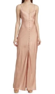L'ANGENCE Arizona Dusty Rose Pink Maxi Slip Kleid Knöpfe und Schlitz Größe 10 - Bild 1 von 15