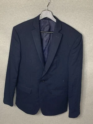 Blazer Bar III Slim-Fit Azul Marino Para Hombres 38R 38 Azul Ligero Algodón Traje Top Foto 1 de 4