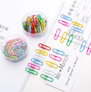 50pcs Colour Paper Clip Mini Clips Kawaii Stationery Photos Letter Paper Clip - Picture 1 of 4