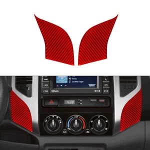 2x Tapicería de cubierta de ventilación de aire inferior central de fibra de carbono para Toyota Tacoma 2x2 12-15 rojo - Imagen 1 de 12
