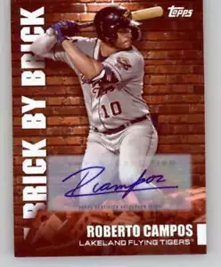 2022 Topps Pro Debut Brick by Brick Autograph BB-3 Roberto Campos RC Rookie AUTO - Picture 1 of 2