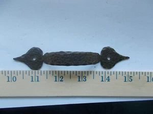 Vintage Cabinet Door Pull Rustic Hammered Drawer Brown Handle  - Picture 1 of 4