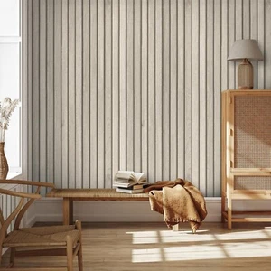 Grey Wood Slat Peel and Stick Wallpaper ~ 17.8" x 394" (#F64) - Picture 1 of 2